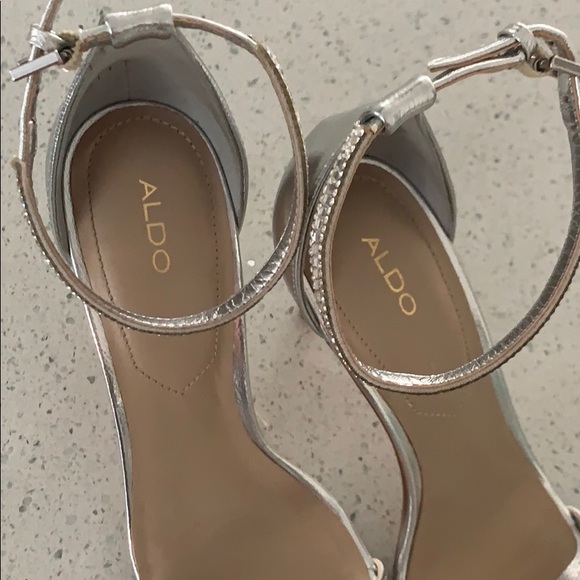 2 for $15 Aldo Rhinestone Silver Sandals - Picture 2 of 7